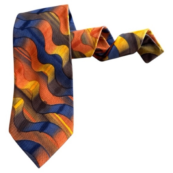 Hardy Amies London Silk Vintage Abstract Men's Tie - Picture 5 of 6